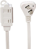 Amazon Basics 6 foot 2-Prong Indoor Rectangle Extension Cord Power Strip - Flat Plug - 13 Amps, 1625 Watts, 125 VAC - 2-Pack, White