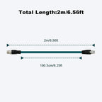 Alvin's Cables M12 X Code 8 Position to RJ45 Ethernet Cable for Cognex in Sight 8200 8400 Series Industrial Camera Shielded Cord IP67 Waterproof 6.5ft/2M