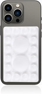 ZYCCER Double Sided Silicone Suction Phone Holder Mount,Compatible with iPhone and Android Cases Hands-Free Mirror Shower Phone Mount Strong Grip Holder (White, Single Sided 1PCS)