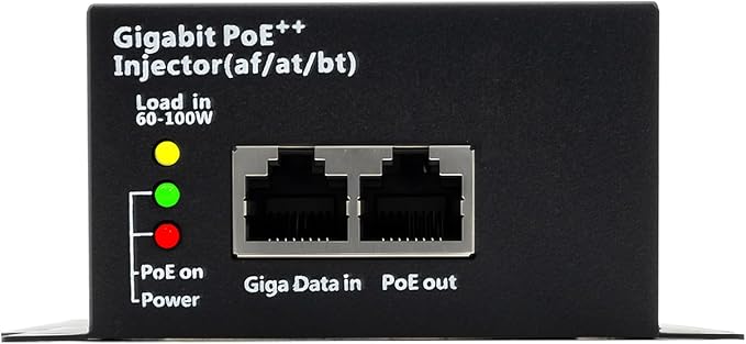 High Power Gigabit PoE++ Injector Adapter, Integrated Power Supply, Convert A Non-PoE Port to A 90W Gigabit Port, Up to 95W to 60W, 30W, 15.4W, Up to 100m (328 ft)