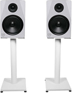Rockville RS21W 21 inch Steel Bookshelf Speaker Stands, 60 lbs Capacity, Anti-Vibration Foam, Cable Management, for Home Audio and Studio Monitoring