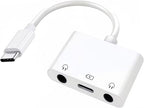 3-in-1 Aux to USB C Headphone Splitter USB-C to Dual 3.5mm Audio Adapter Dual Headphone Jack Adapter with PD Charging Compatible with iPhone 15/16, iPad Pro, Galaxy S25 Ultra, and More