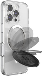 PopSockets Kick-Out Grip for MagSafe, Phone Grip with Built-in Phone Stand, Adjustable Kickstand for Portrait or Landscape, Strong Magnetic Hold, Wireless Charging Compatible - Black