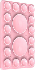 Silicone Suction Phone Holder Mount,Silicon Adhesive Phone Accessory for iPhone and Android, Hands-Free Mirror Shower Phone Holder,TikTok Videos and Selfies (Light Pink, Single Sided)