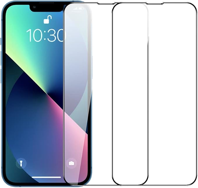 PERFECTSIGHT Compatible for iPhone 14, iPhone 13, iPhone 13 Pro Screen Protector 6.1 Inch 2 Pack HD Clear Premium Tempered Glass Case Friendly 9H Hardness Bubble Free Easy Installation