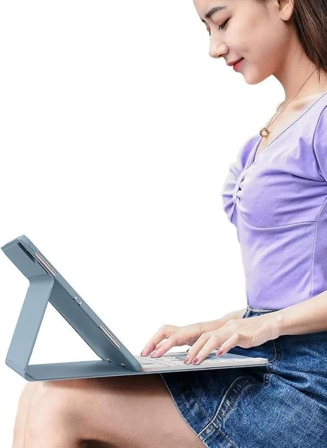 Rainbow Backlit Keyboard Case for iPad Pro 11 inch (4th/3rd/2nd/1st Gen) with Mouse and 7 Colors RGB Colorful Backlight Detachable Bluetooth Keyboard Cover,Purple