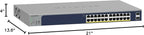 NETGEAR 26-Port PoE Gigabit Ethernet Smart Switch (GS724TP) - Managed, 24 x 1G, 24 x PoE+ @ 190W, 2 x 1G SFP, Optional Insight Cloud Management, Desktop or Rackmount, and Limited Lifetime Protection