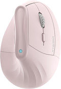 57° Ergonomic Wireless Tower Mouse, Vertical Quiet Ergo Mouse, Bluetooth(BT5.0,BT3.0)&2.4G, (800/1200/2400/2400/4000), 7 Buttons for Windows, macOS, iPadOS, Laptop, PC, Pink