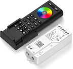 2.4G WiFi SPI RGB Controller DR03W & RC03RF RF Remote Set, Control by Smart Life/Tuya APP/Alexa/Google Home, Control Support WS2812B WS2811 WS2813 WS2815 etc LED Strip STA Mode