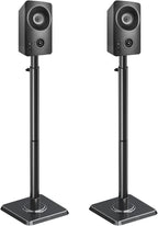 Mounting Dream Speaker Stands - Height Adjustable Speaker Stand for Vizio, Polk, JBL, Sony, Speaker Stands Pair with Wire Management (Holds up to11LBS Per Stand)