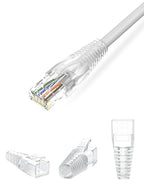 CableCreation RJ45 Ethernet Network Cable Strain Relief Boot 50-Pack Fits Cat5, Cat5e, Cat6, Cat6a, Color Coded Connector Plug Cover for Various Diameter LAN Cable, Transparent