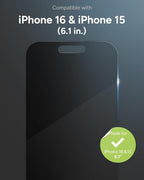 ZAGG Glass Elite Privacy Screen Protector for iPhone 16/15-2-Way Privacy Filter, Ultra-Strong Tempered Glass, 5X Stronger, InvisibleShield, Smudge-Free, Easy Install, Recycled Content
