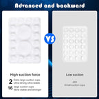 ZYCCER Double Sided Silicone Suction Phone Holder Mount,Compatible with iPhone and Android Cases Hands-Free Mirror Shower Phone Mount Strong Grip Holder (White, Single Sided 1PCS)