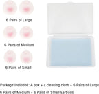 18 Pairs Silicone Earbud Tips Replacement Ear Tips for in- Ear Headphones Eartips (Inner Hole from 3.8mm-5.5mm Earphones) Earbud Replacement Tips Earbud Cap S M L