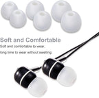 Earbud Tips Soft Silicone Earbuds Replacement Tips Fit for in-Ear Headphones(Inner Hole from 3.8mm - 4.0mm Earphones) 9 Pairs S/M/L,White