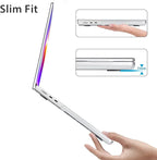 Compatible with 2025 2024-2022 MacBook Air 13.6 inch Case Model A3240 M4 A3113 M3 A2681 M2 with Touch ID, Plastic Hard Shell Case&Keyboard Cover&Screen Protector&Webcam Cover, Blue Graffiti