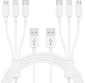 Multi Charger Cable 6Ft 2Pack, 3 in 1 Charging Cord, Universal Phone Charger, Multiple Charger Wire USB-A to Lightning/USB-Type C/Micro USB Connectors for Cellphone, Tablets and More (Charging Only)