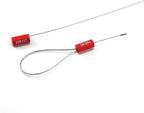 Pull-Tite Steel Security Cable Wire Seals Numbered Anti-Tamper Security Tags (Red, Pack of 50pcs)