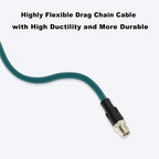 Alvin's Cables M12 8 Pin Male to RJ45 Shielded Ethernet Cable M12 X Coded 8 Position Cat6a Cable for Cognex Industrial Camera 9.8ft/3M