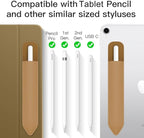 MoKo Pencil Holder Sticker Fit Apple Pencil Pro, Apple Pencil (USB-C), Apple Pencil 1st/2nd Generation, Elastic Pencil Pocket Pouch Adhesive Sleeve Attached to iPad Case for Stylus Pens, Mocha Mousse