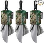 SPUDZ Classic Microfiber Lens Cleaner – Clip-On Pouch, Washable – for Binoculars, Scopes, Glasses, Screens | Alpine Mountain Camo, 6 x 6 Inch (3-Pack)