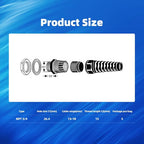 Strain Relief Cord Connector, CGELE 5 Pack NPT 3/4" Waterproof Cable Gland Cord Grip Spiral Adjustable Connector Strain Relief Cord Connectors Joints Nylon with Gaskets