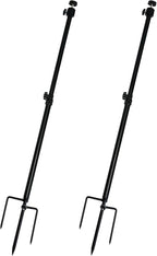 Trail Camera Mount,Height Adjustable (15.7"-28.3") & 360° Rotating Stake,Dual-Mode Base for Soft/Hard Ground Post,Game Cam Stand with 1/4"-20 Thread, Metal pole for Solar Panels,Hunting,Wildlife.2Pcs