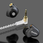 BASN Metalen in-Ear Monitors Headphones,Musicians Noise Isolating 4 Drivers IEMs with Deep Bass, Two Detachable MMCX Cables with Case for Singers,Drummers,Bassists(Gray)