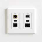 2 Gang Decorative Screwless Wall Plate Light Switch Cover, Hidden Screw Smooth Face, White, 10 pcs