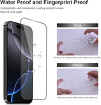 2 pack Full 9H+ 12 FT Military Grade Glass Screen Protector for iPhone 16 Pro + 2 pack Camera Lens Protector with easy Installation Frame Case Friendly 9H+ Hardness HD Clear Anti-Scratch Glass Full Edge Coverage 6.3" 16Pro