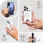 PopSockets Round Phone Grip Compatible with MagSafe, Adapter Ring Included, Phone Holder, Wireless Charging Compatible - Translucent Pool