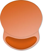 ITNRSIIET Ergonomic Mouse Pad with Comfort Gel Wrist Rest, Non-Slip PU Base, Smooth Textured Surface, Reduces Hand Fatigue & Wrist Pain, 8.7 x 7.2 Inch for Office Gaming Home, Peach Gradient