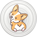 PopSockets Plant- Based Phone Grip with Expanding Kickstand, Adhesive Grip, Eco- Friendly - Translucent Cheeky Corgi