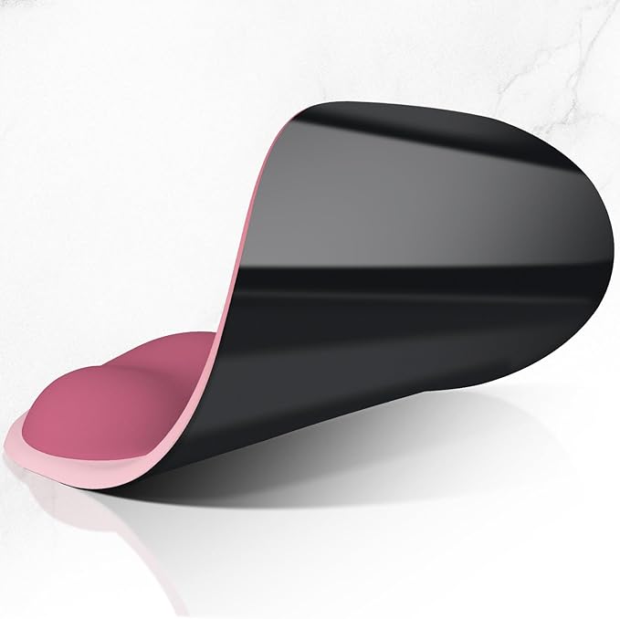 ITNRSIIET Ergonomic Mouse Pad, Cushioned Gel Wrist Rest, Non-Slip Base, Smooth Surface, Cute Multi-Color, 9.5 x 8.2 in, Pink Ombre