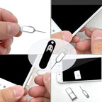 6 Pack SIM Card Removal Tool, Sim Card Tray Opening Tool Eject Pins Needle Opener Ejector Compatible with All iPhone Apple iPad HTC Samsung Galaxy Cell Phone Smartphone Watchchain Link Remover, Black