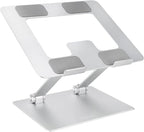 Amazon Basics Sturdy and Portable Ergonomic Laptop Stand for Desk, Adjustable Riser, Fits all Laptops and Notebooks up to 17.3 Inch, Silver, 10 x 8.7 x 6 in