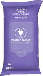 Screen Cleaner Wipes: Electronic Wipes for Screens - Computer Screen Wipes for Lens, Phone, Tv Screen and Monitor Cleaning - Tech Wipes & Microfiber Cloth (Soft Wipes, 30 Count)