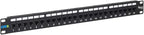 ICC CAT6 Feed-Through Patch Panel, 24 Port, 1U Rackmount, RJ45 Ethernet Patch Panel, No Punch Down, PoE++ and TAA Compliant, Black