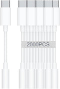 USB-C to 3.5mm Audio Headphone Adapter - HiFi 2000 Pack Compatible with Apple iPhone 16 15 Samsung Galaxy S25 S24 S23 S22 S21 Plus Pro Max Ultra Pixel iPad - Type C to Aux Cord Jack Dongle Adapter