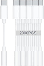USB-C to 3.5mm Audio Headphone Adapter - HiFi 2000 Pack Compatible with Apple iPhone 16 15 Samsung Galaxy S25 S24 S23 S22 S21 Plus Pro Max Ultra Pixel iPad - Type C to Aux Cord Jack Dongle Adapter