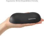 UnivoColors Design-Wave Wrist Rest, Artificial Sheepskin+Memory Foam+Ergonomic+Anti-Slip Gel, Resilience Support During Work and Gaming,Mouse Accessory,Black
