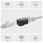 FGB 10 Gbps CAT6A RJ45 Keystone Coupler 25-Pack, CAT6A Keystone Jack, Ethernet Coupler Female to Female UTP for Cat6a/Cat6/Cat5e/Cat5, Black