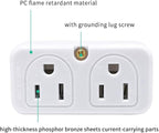 SYCON Adapter Outlet Extender, 2-Prong Mini Wall Plug, Multi Outlet Splitter with 4 Outlets