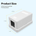 1 Port Keystone Jack Surface Desk Mount/Wall Mount Box 5-Pack White