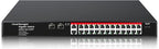 STEAMEMO 26-Port Gigabit Ethernet Switch | Smart Managed with 2 SFP Slots | QoS & VLAN Support | Rackmount/Desktop Metal Network Switch | Plug & Play Setup(Includes Power Adapter)