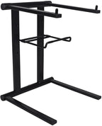 Rockville RLS2400 Lightweight Folding DJ Laptop Stand, Adjustable Height, Extra Shelf, Travel Bag, for DJs and Mobile Performers