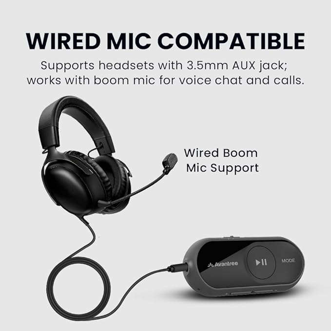 Avantree ProLink - Bluetooth 5.4 LE Audio Transmitter & Receiver Set, aptX Lite, 20 ms Ultra-Low Latency & HiFi Wireless Audio Adapter for Gaming, Calls, Music, Plug & Play for PC, PS5, Mac, Phones