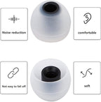 Earbuds Replacement Tips Silicone Earbud Tips Ear Gels Fit for Inner Hole from 3.8mm - 5.1mm Earphones 9 Pairs S/M/L Clear Black