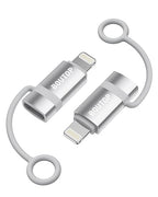 [MFi Certified] 36W USB C to Lightning Adapter, Support PD Fast Charging Compatible with iPhone iPad Airpods, with Anti-Lost Holder Silver -2 Pack
