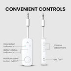 Avantree Relay - Airplane Bluetooth 5.3 Adapter with Qualcomm aptX Adaptive, Supports 2 AirPods or Headphones, 20Hr Playtime, 3.5mm AUX Wireless Audio Transmitter for Travel Flight, Airline, Gym
